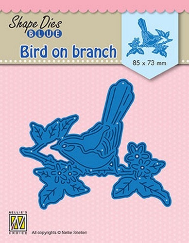 Nellie Snellen Die Blue - Bird on branch