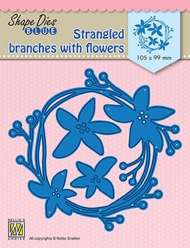 Nellie Snellen Die Blue -  Strangled branches with flowers