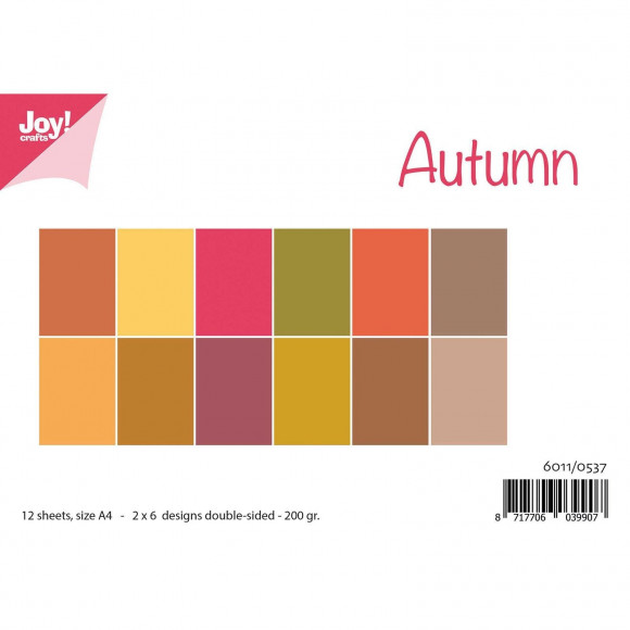 Joy!Crafts, Enfärgat A4 Papper 12st - Autumn