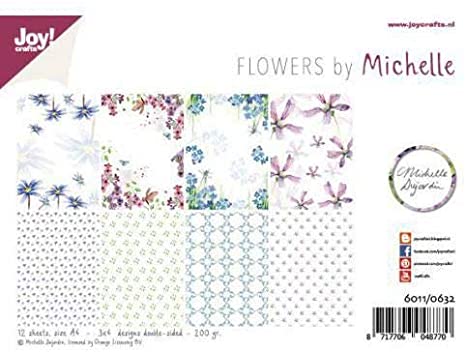 Joy!Crafts, A4 Papper 12st - Flowers by Michelle