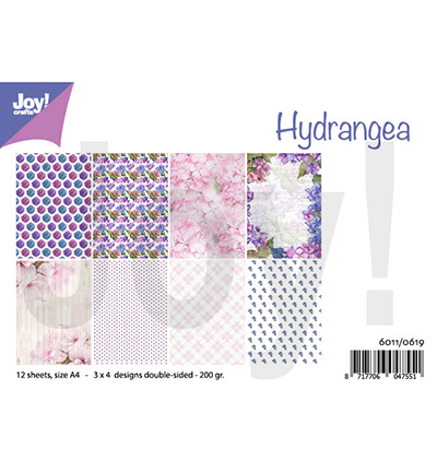 Joy!Crafts, A4 Papper 12st - Hydrangea