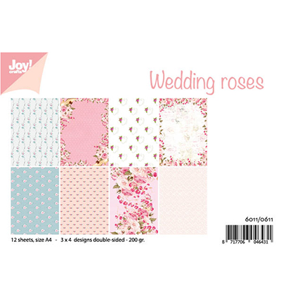 Joy!Crafts, A4 Papper 12st - Wedding roses