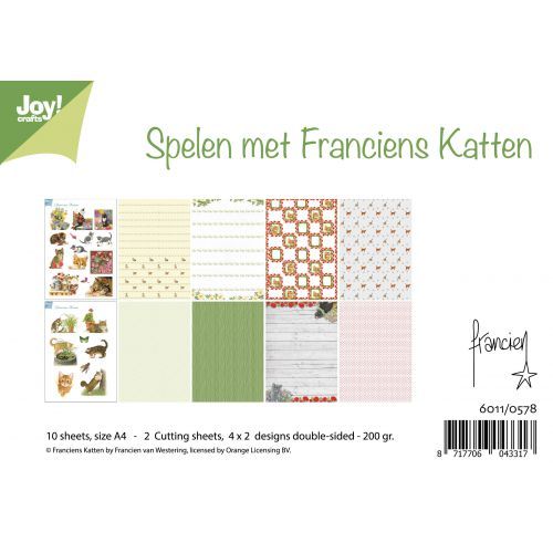 Joy!Crafts, A4 Papper 12st - Franciens Cats 0578