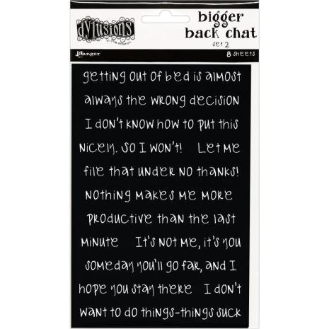 Dylusions Bigger Back Chat Stickers 8/Pkg - Black Set 2