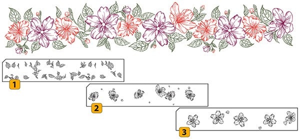 Clearstamps Nellie Snellen - Flower Border 1 Layered lcs003