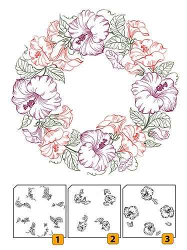 Clearstamps Nellie Snellen - Flower wreath 1 Layered lcs001