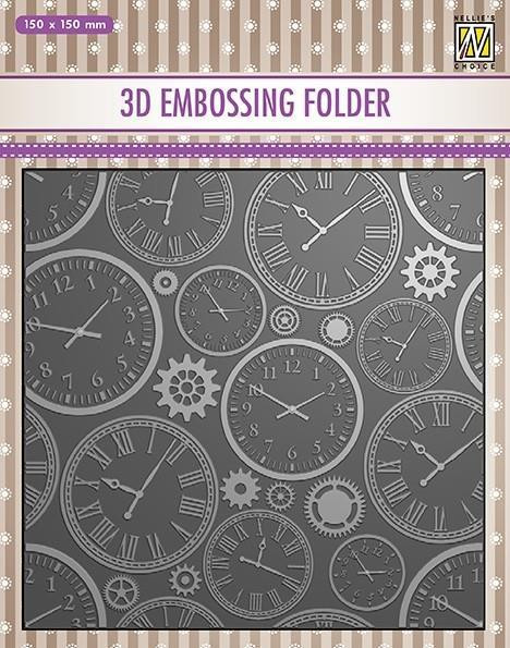 NS 3D embossing folder 15x15cm - time