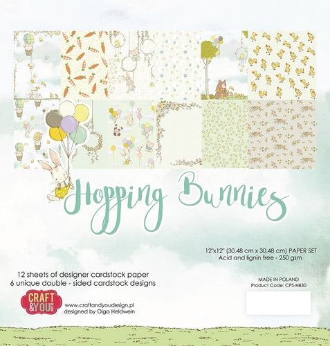 Craft & You Paperpad 6x6 - Hopping Bunnies CPB-HBU15