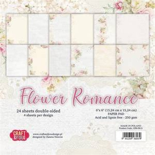 Craft & You Paperpad 6x6 - Flower Romance CPB-FR15