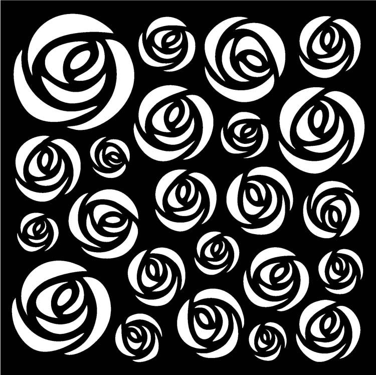 Schablon 15x15cm TST - Rose Swirls