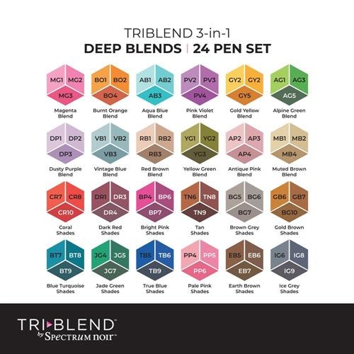 Spectrum Noir TriBlend Marker "Deep Blends 24pcs" SN-TBLE-DBLE24
