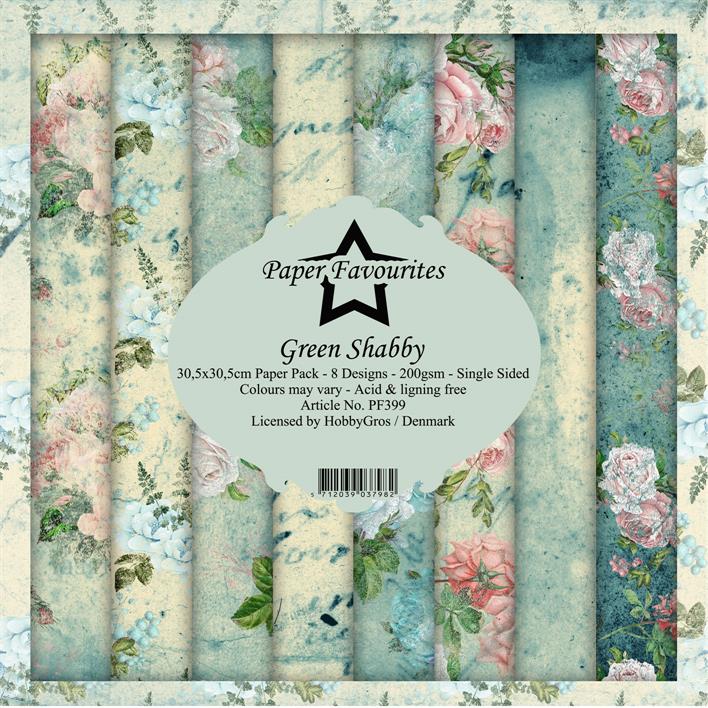Paper Favourites pack 12x12 - Green Shabby