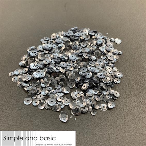 Sequins, simple and basic, Gunmetal SBS102