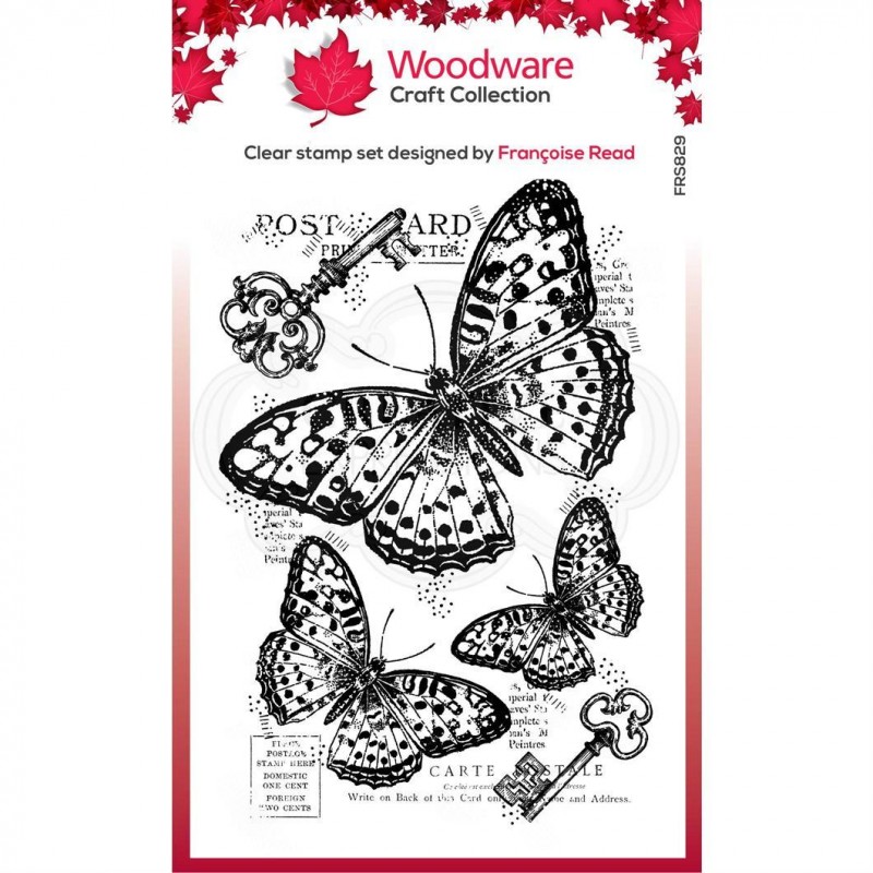 Woodware Clearstamp "Three Butterflies" FRS829