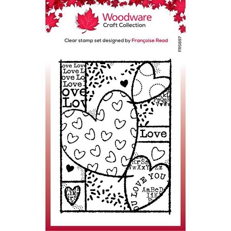 Woodware Clearstamp  "Heart Collage" FRS897