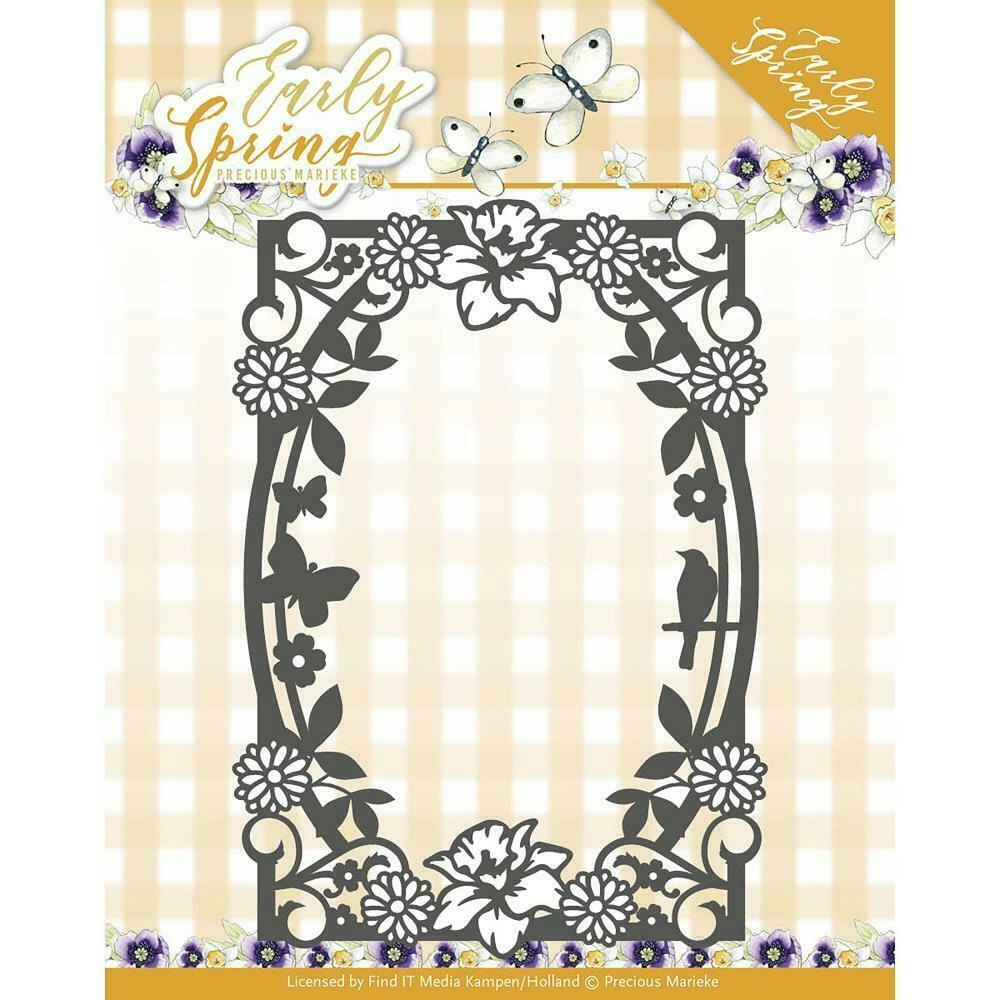 Precious Marieke Die - spring flower rectangle frame PM10111