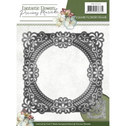 Precious Marieke Die - square flower frame PM10090