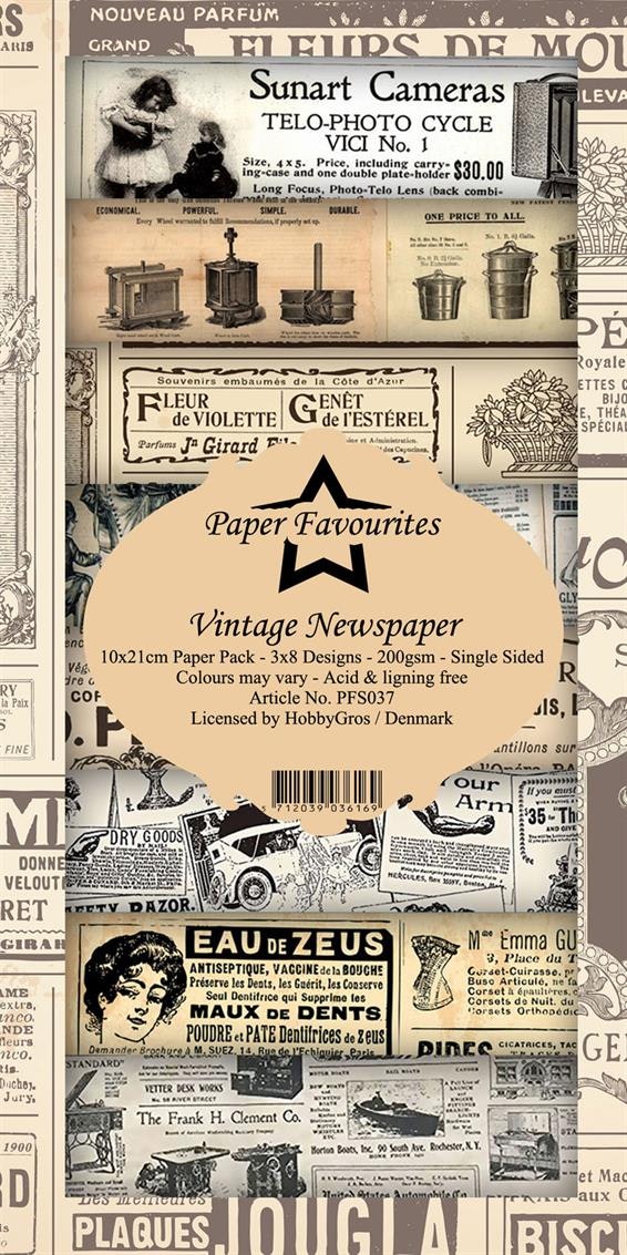 Paper Favourites pack Slim - Vintage Newspaper