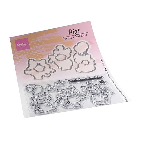 Marianne Design CLEARSTAMP + DIE EC0187 Eline's Pigs