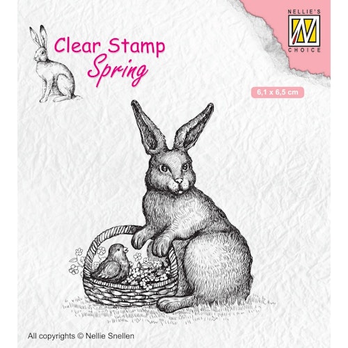 Clearstamps Nellie Snellen - Easter hare with basket SPCS013