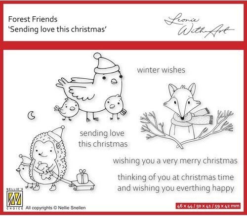 Clearstamps Nellie Snellen - Forest Friends,  Sending love FFECS004