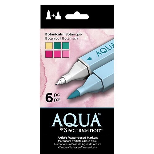 Spectrum Noir Aqua Markers 6 stk Botanical SPECN-AQ-6-BOT