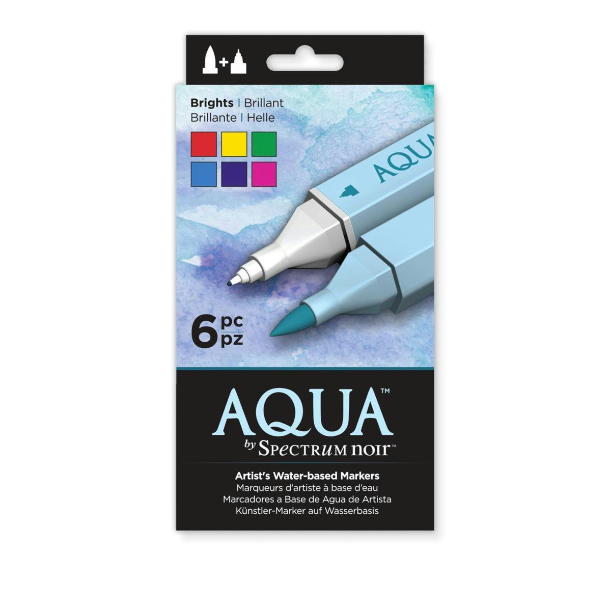 Spectrum Noir Aqua Markers 6 stk Brights SPECN-AQ-6-BRI
