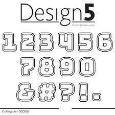 Design5 Dies - Numbers w/Shadow D5D002
