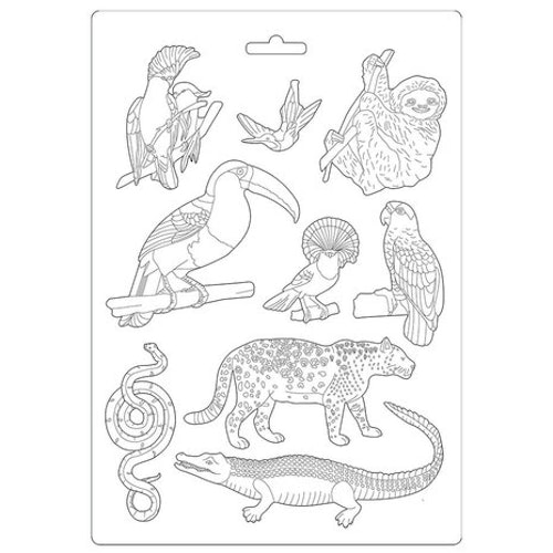 Stamperia Soft Mould A4 -  Amazonia Animals (K3PTA491)