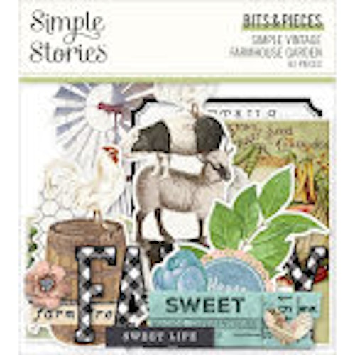 Simple Stories Bits & Pieces Die-Cuts 63/Pkg - SV Farmhouse Garden Icons