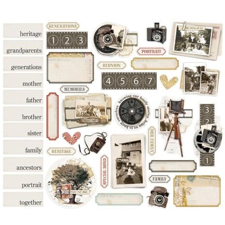 Simple Stories Bits & Pieces Die-Cuts 41/Pkg - Simple Vintage Ancestry Portrait