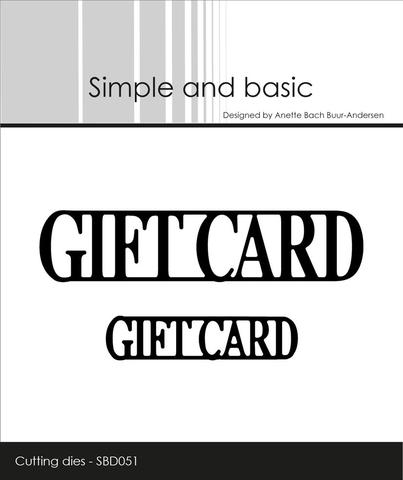 Simple and Basic Dies - giftcard text sbd051