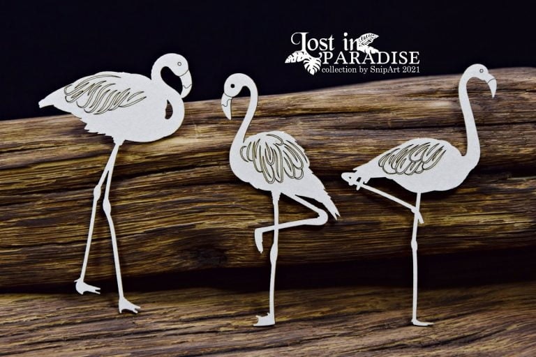 Snipart Chipboard -Lost in Paradise – Flamingos – big