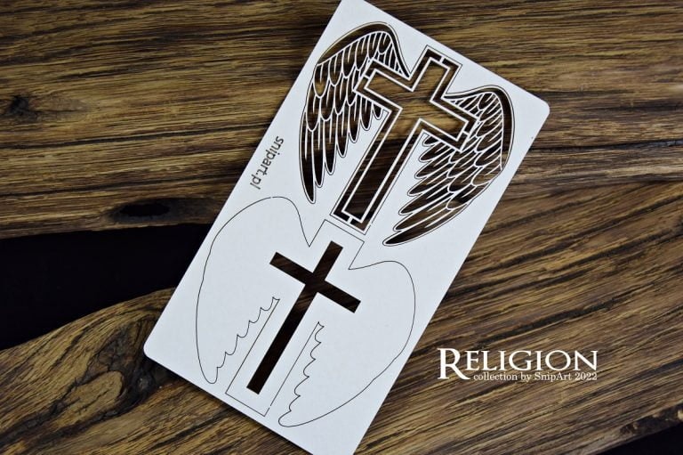 Snipart Chipboard - 34234 Religion – Winged Cross 2 – layered