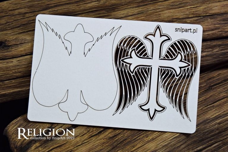 Snipart Chipboard - 34235 Religion – Winged Cross 3 – Multilayered