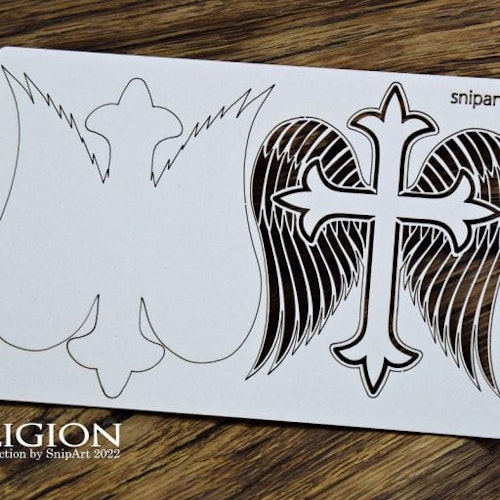 Snipart Chipboard - 34235 Religion – Winged Cross 3 – Multilayered