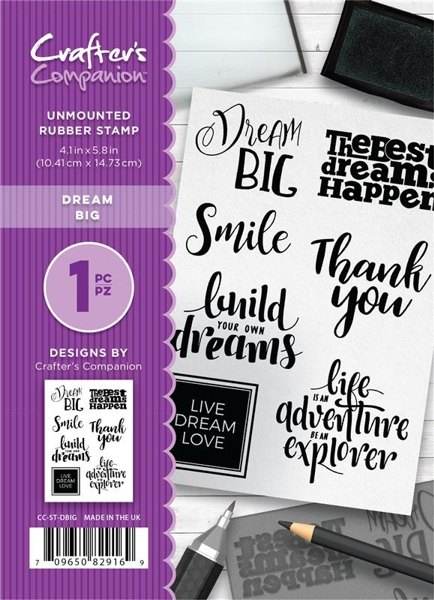 Crafters companion Rubber Stamps - dream big textstämplar