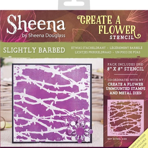 Sheena Douglass Create a Flower 8X8 Stencil - Slightly Barbed