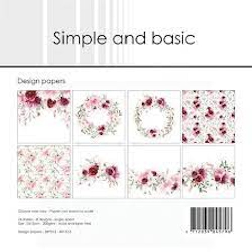 Simple and Basic Design Papers 15x15cm "Watecolour Roses" SBP513