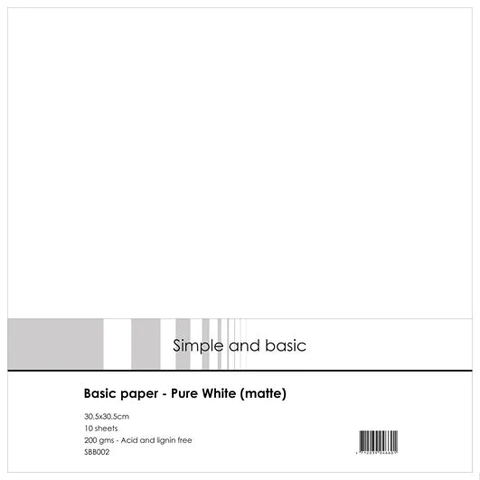 Simple and basic "Basic Paper - Pure White (matte) SBB002