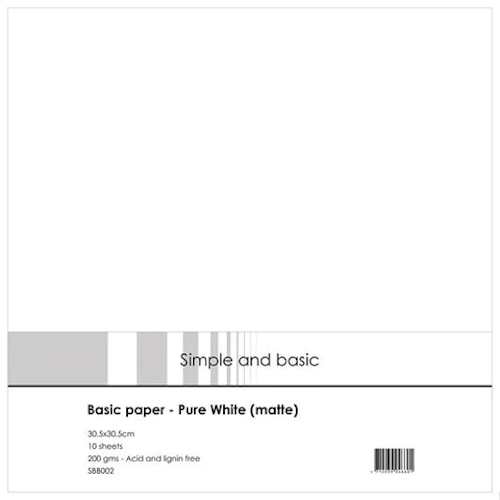 Simple and basic "Basic Paper - Pure White (matte) SBB002