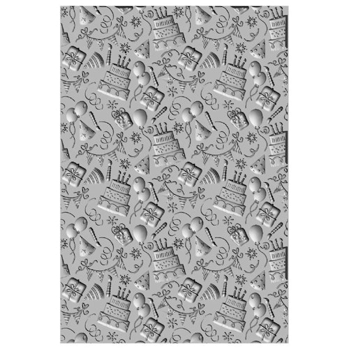 665402 Sizzix 3-D Textured Impressions Embossing Folder Celebrate