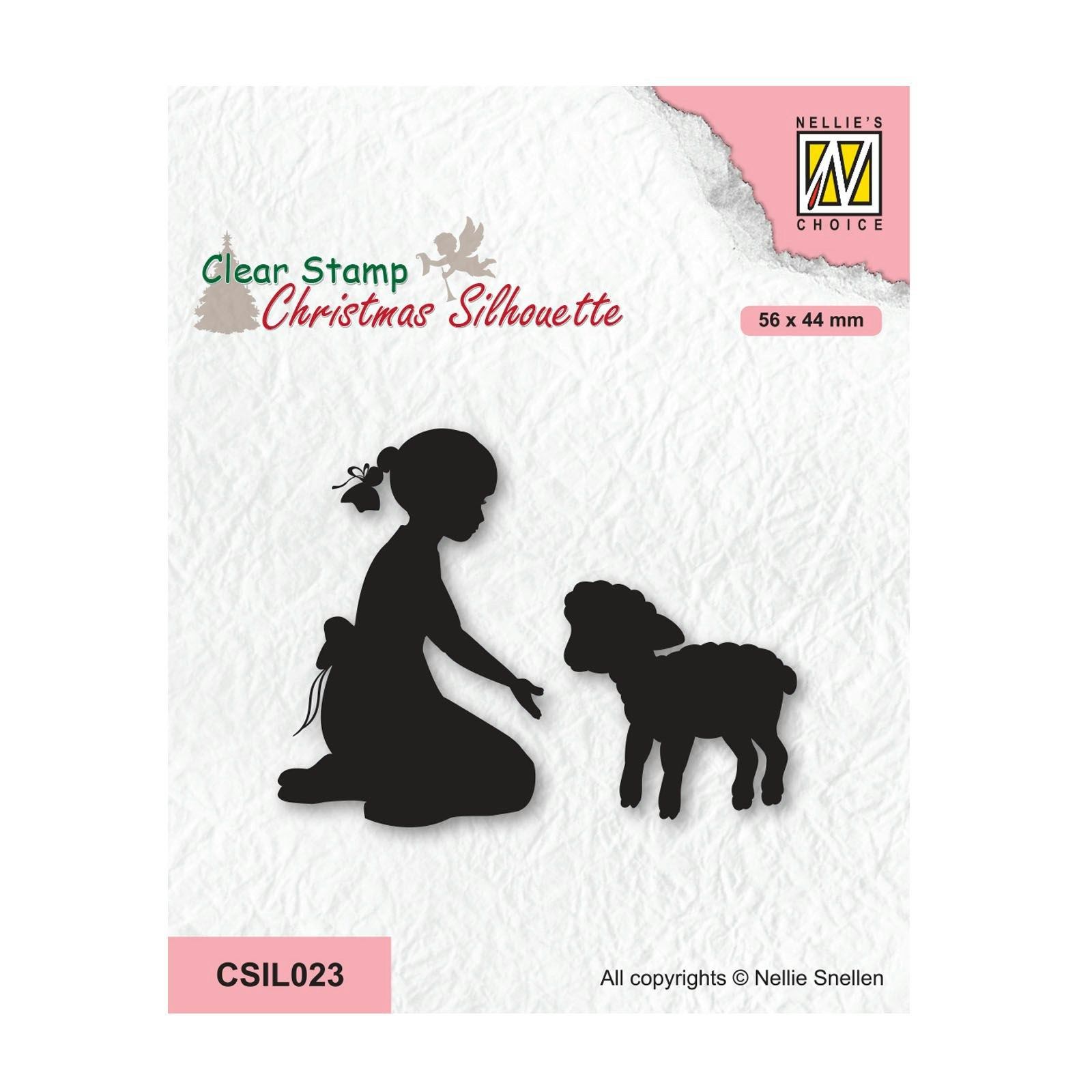 Clearstamps Nellie Snellen - Girl with lamb csil023