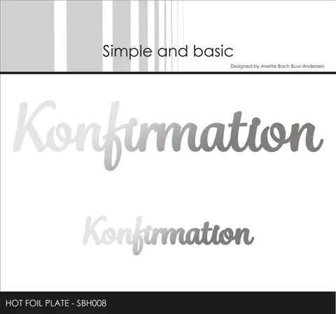 Simple and Basic Hot Foil Plate “Konfirmation" SBH008