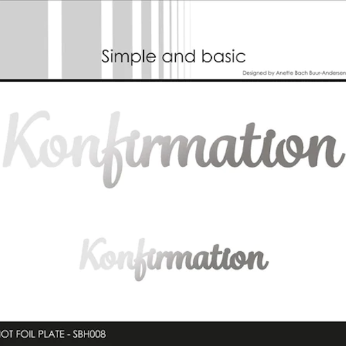 Simple and Basic Hot Foil Plate “Konfirmation" SBH008