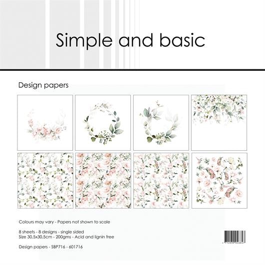 Simple and Basic Design Papers 30,5x30,5cm "Spring Leaves" SBP716