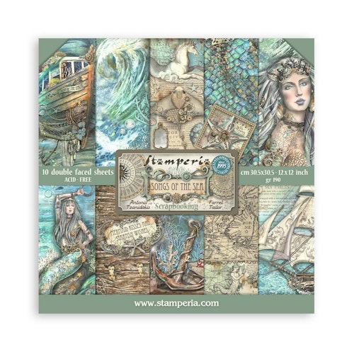 Stamperia 10st - 30,5 x 30,5 -12x12  - Songs Of The Sea , SBBL141