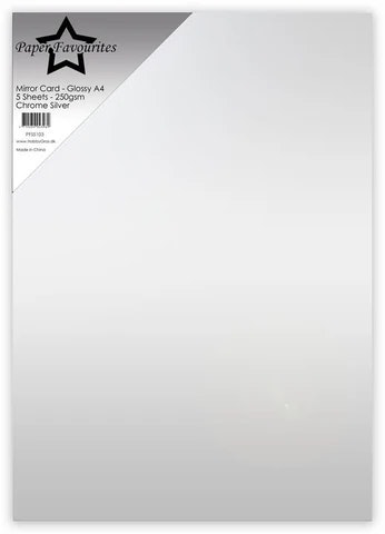 Paper Favourites Mirror Card Glossy "Chrome Silver" PFSS103