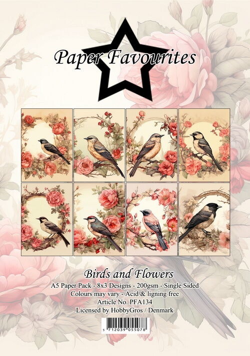 Paper Favourites Paper Pad 12"x12" - Birds and Flowers