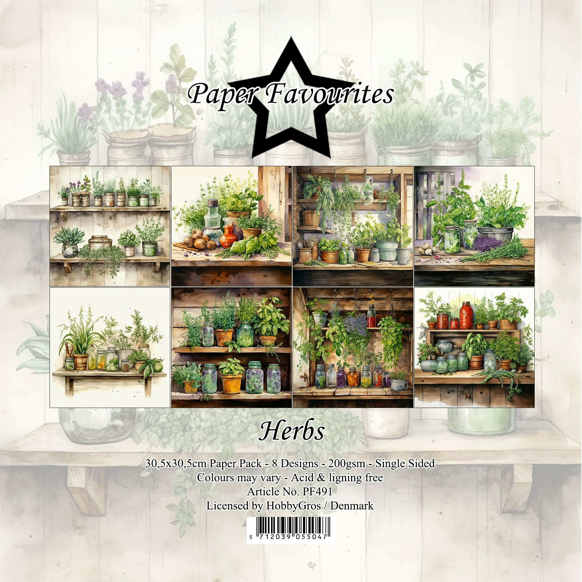 Paper Favourites Paper Pad 12"x12" - Herbs